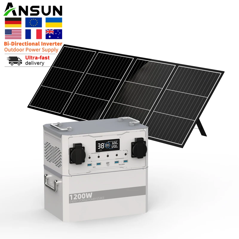 High Capacity 2200w Hybrid Solar Battery Pack Backup Power Bank Household 2000W Portable Energy Storage Power Supply