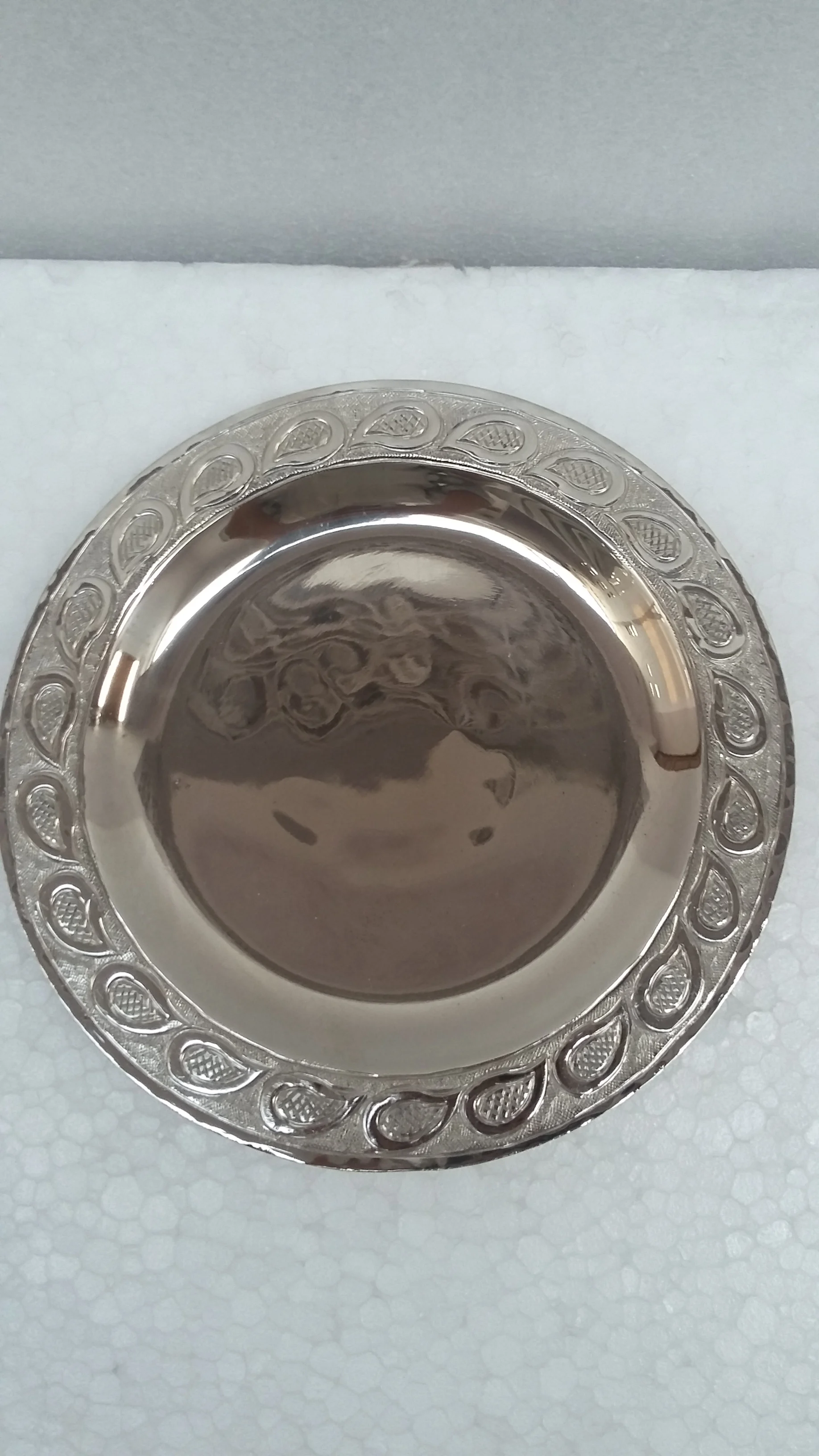 Aluminium Nickel Plated Moroccan Round Tray