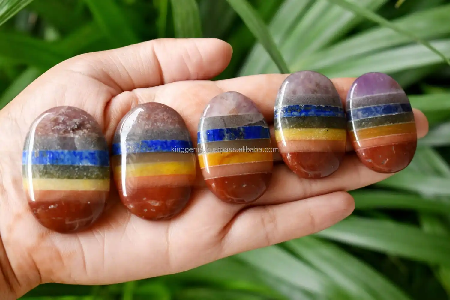 SEVEN CHAKRA CRYSTAL STONE WORRY STONES / PREMIUM QUALITY CHAKRA WORRY STONES / HEALING THUMB STONE WORRY STONES