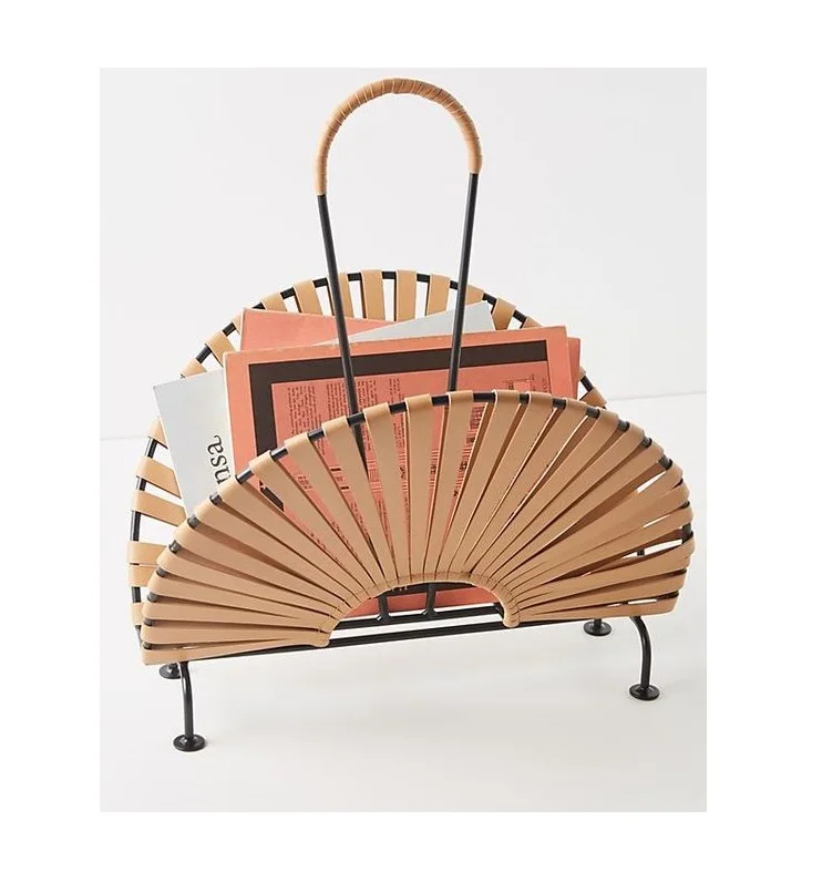 Metal & Leather Magazine Display Rack Storage Holder For Office Desktop Decor Luxury Multipurpose Modern Book Shelf Newspaper