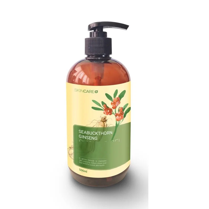 Competitive Price Regular size Female Seabuckthorn Ginseng Hair Growth Shampoo With Volume 300ml 500ml 750ml