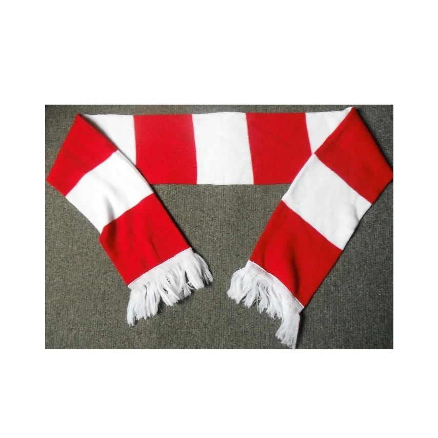 Оптовая цена шарф с логотипом на заказ 100% акриловый вязаный для футбольного клуба зимний взрослых экспорт от BD