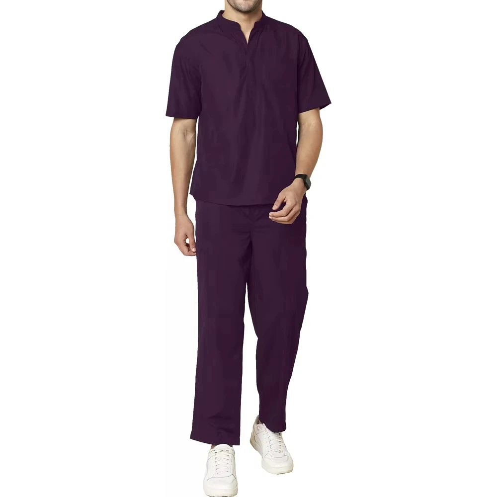 Wholesale New Style Stretchable Men Scrub Set Hospital Medical Clothing Uniform Comfortable Stylish Nurse Doctor Scrub Suit