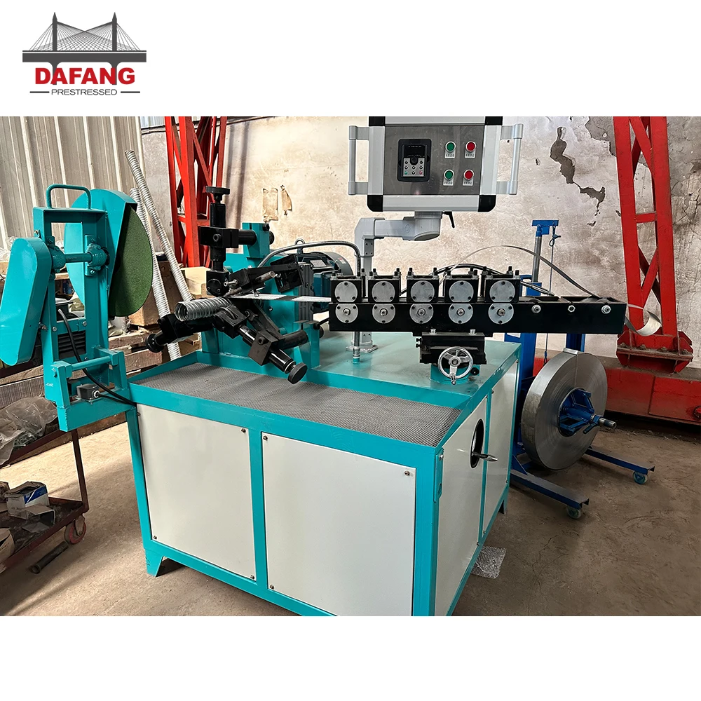 Prestressing Automatic Ducting Manufacturing 0.25mm 0.4mm Flexible Round Spiral Duct Making Forming Machine