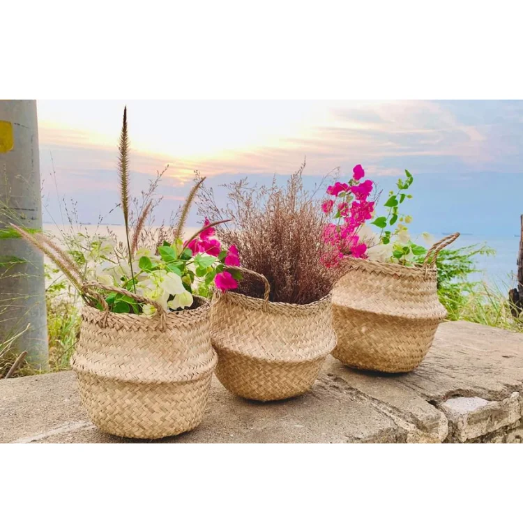 Seagrass Basket Good Price With Handles Decoration Handicraft Custom Size Made In Vietnam Manufacturer