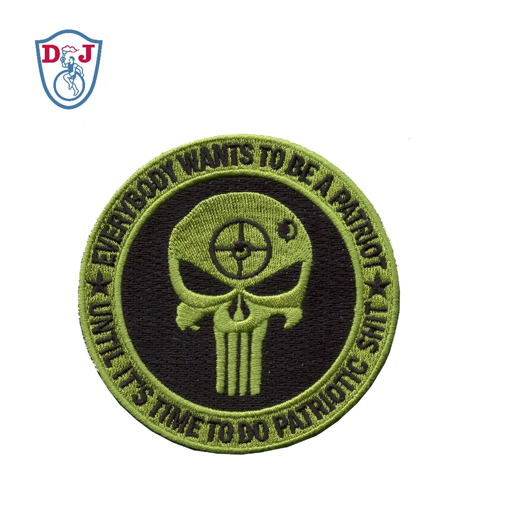 Custom Wappen Patches Heat Press Embroidery PATRIOT Badge Iron On Logo Embroidered Patches