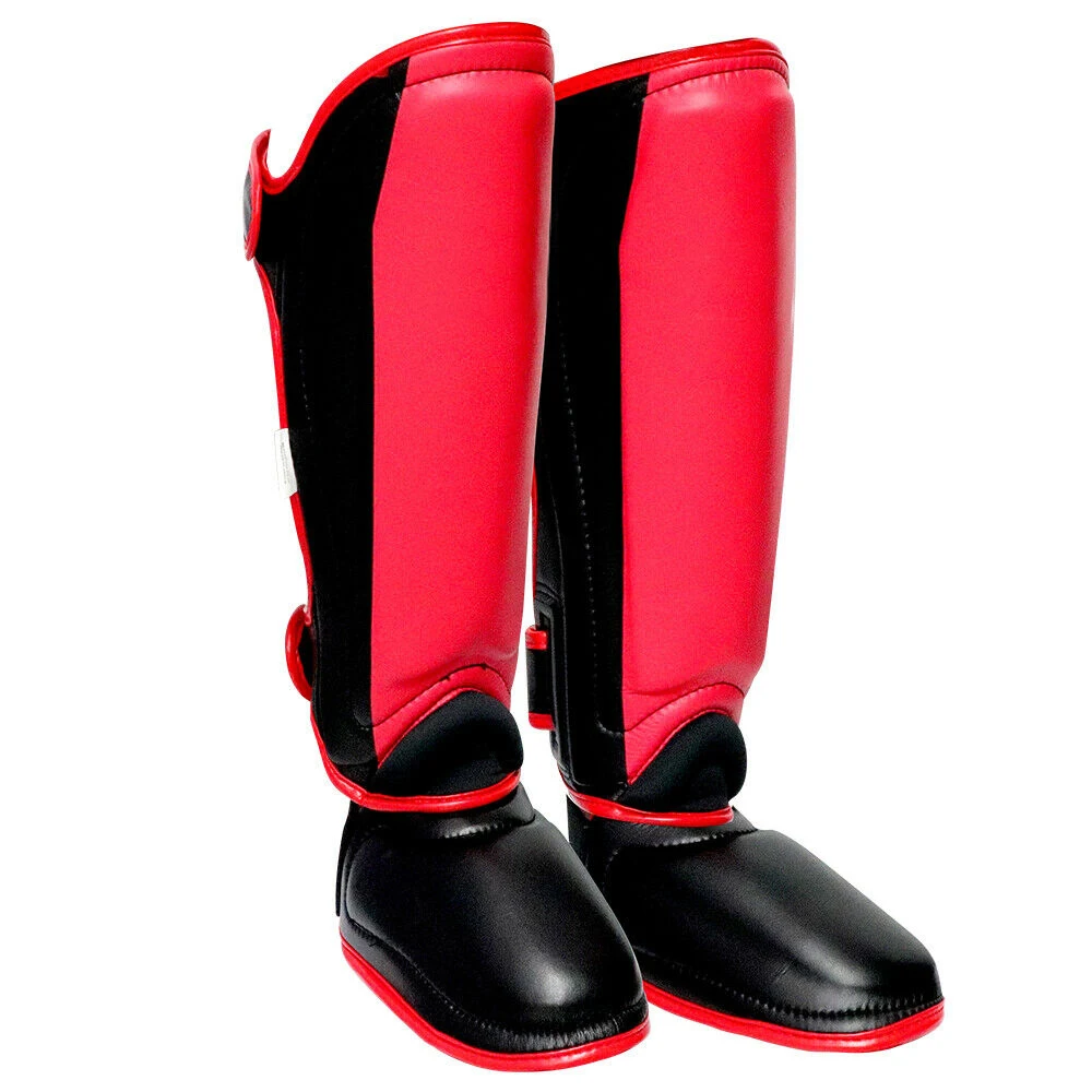 Muay Thai Leg Taekwondo Ankle Protectors Thicker Boxing Shin Guards PU Leather Protection Leggings Equipment Martial Arts