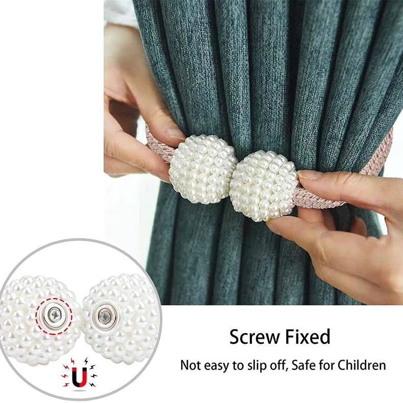 Popular home Drapery decorative support Weave Rope buckle tie back holdback holder Accessories magnetic curtain tiebacks