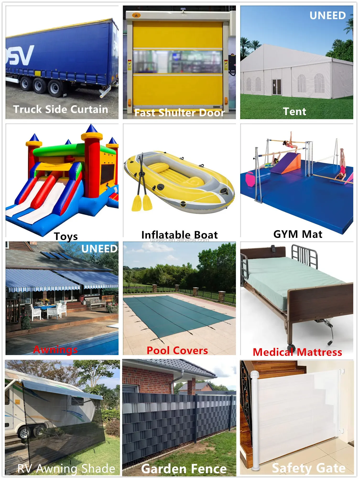 Colorful Waterproof 1000D 550GSM/650GSM/750GSM/900GSM PVC Coated Tarpaulin Fabric for Truck, Tent, Roof Cover