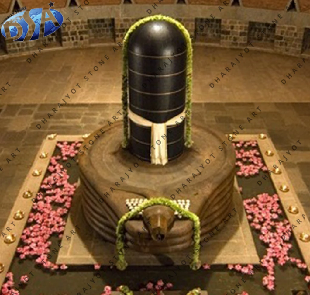 Best Selling Handmade Granite Finished Black Polished Simple Marble Shiv ling Sculpture For Home Decoration