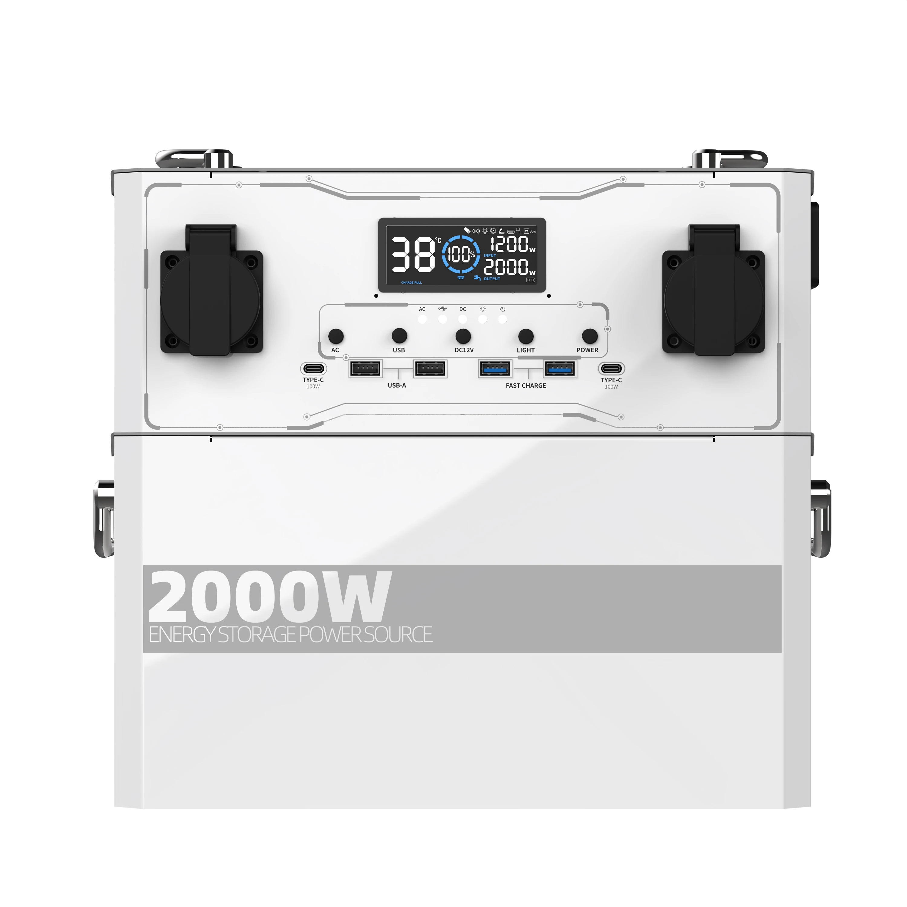 ANSUN OPS2000 Portable Solar Power Station Solar Generator Portable Power Station Outdoor Power Bank