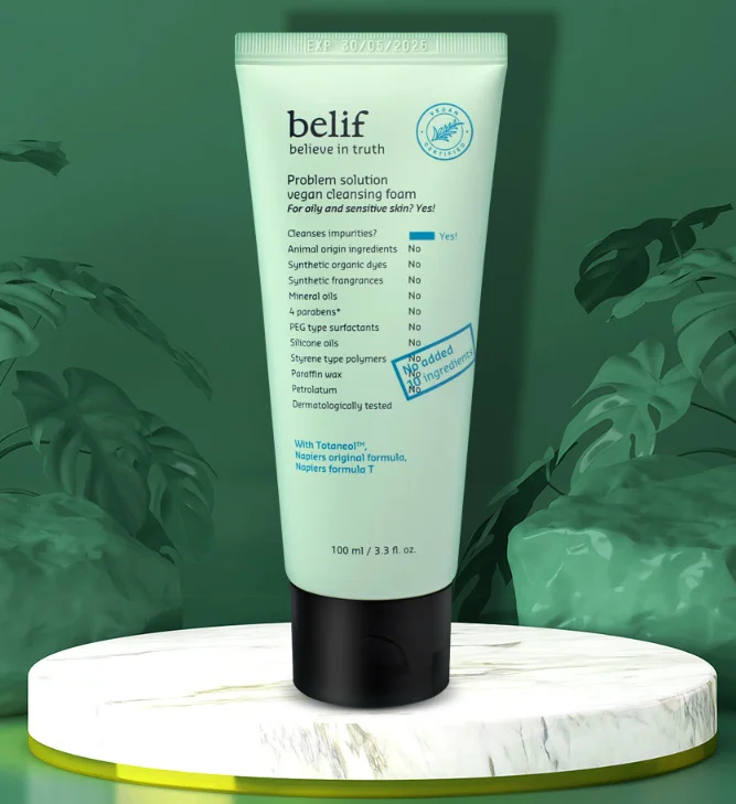 [BELIF] belif problem solution vegan foam cleanser 100ml Facial Cleanser Face Wash Korean Skincare