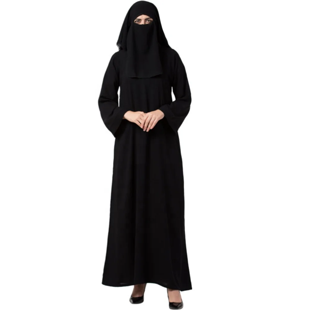 Custom Made Cut & Sew Black Wholesale Casual Womens Islamic Clothing Prayer Spring Plus Size Summer Girls dress