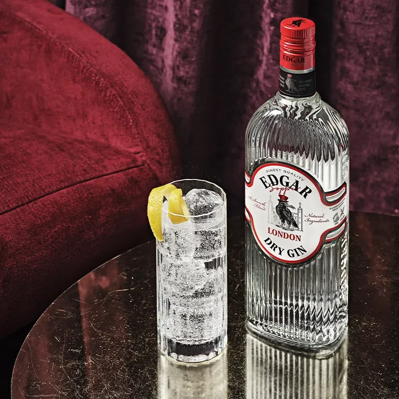 Premium line Top Quality Made in Italy Dry Gin Edgar Sopper 6 x Bottle 100cl ideal for minibar and hotels ready for export