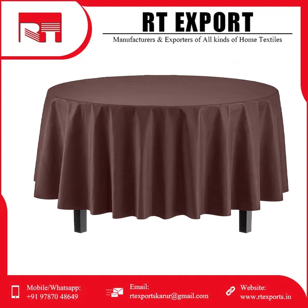 Indian Supplier Modern Design Embroidered Pure Cotton Customized Print Hotel Restaurant Dining Tablecloths with Custom Logo