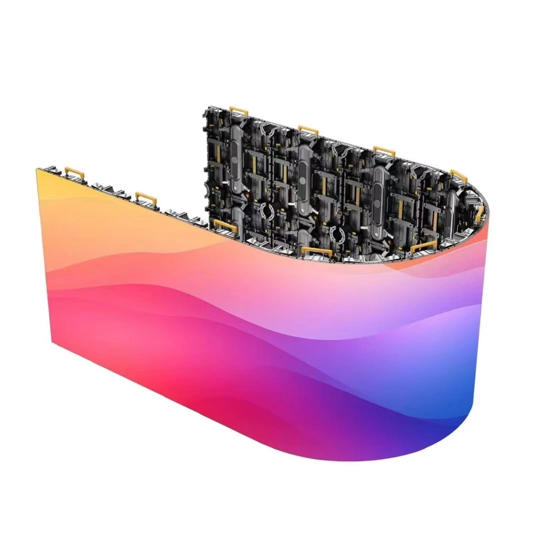 flexible round curved screen led digit video window display stage screen led mesh screen for concert wall