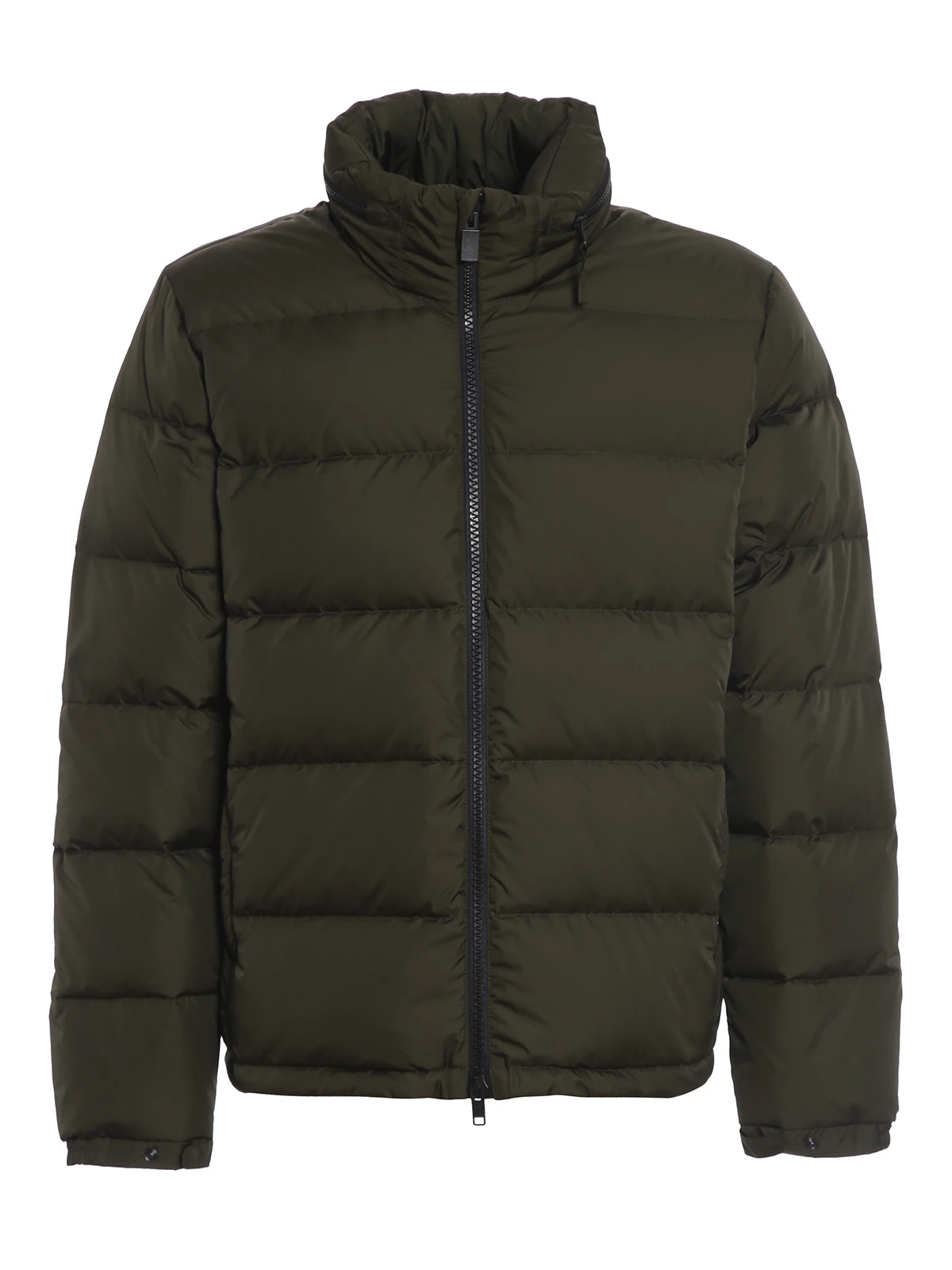 High Quality nylon down jacket side pockets with zip quilted workmanship zip closure fixed hood custom logo Jacket