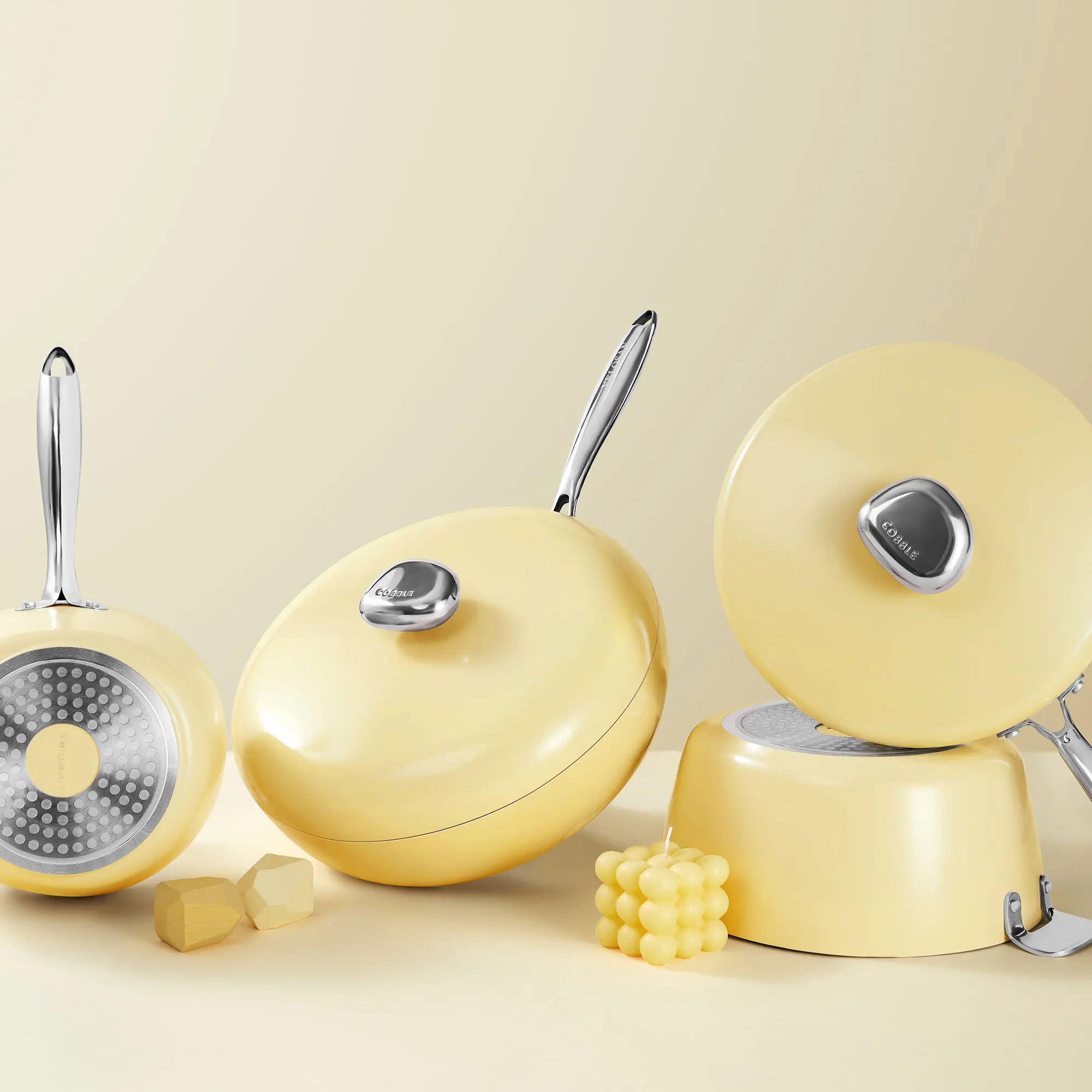 Pink Cookware Four Piece Fashion Pots Household Kitchen Multi Function Pot Set Nordic Style Simple Non Stick Cookware Set