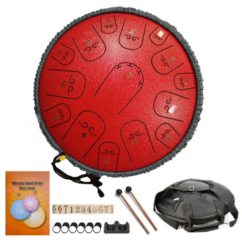 14inch 15Notes Steel Tongue drum percussion-instrument Handpan with carrying and mallets