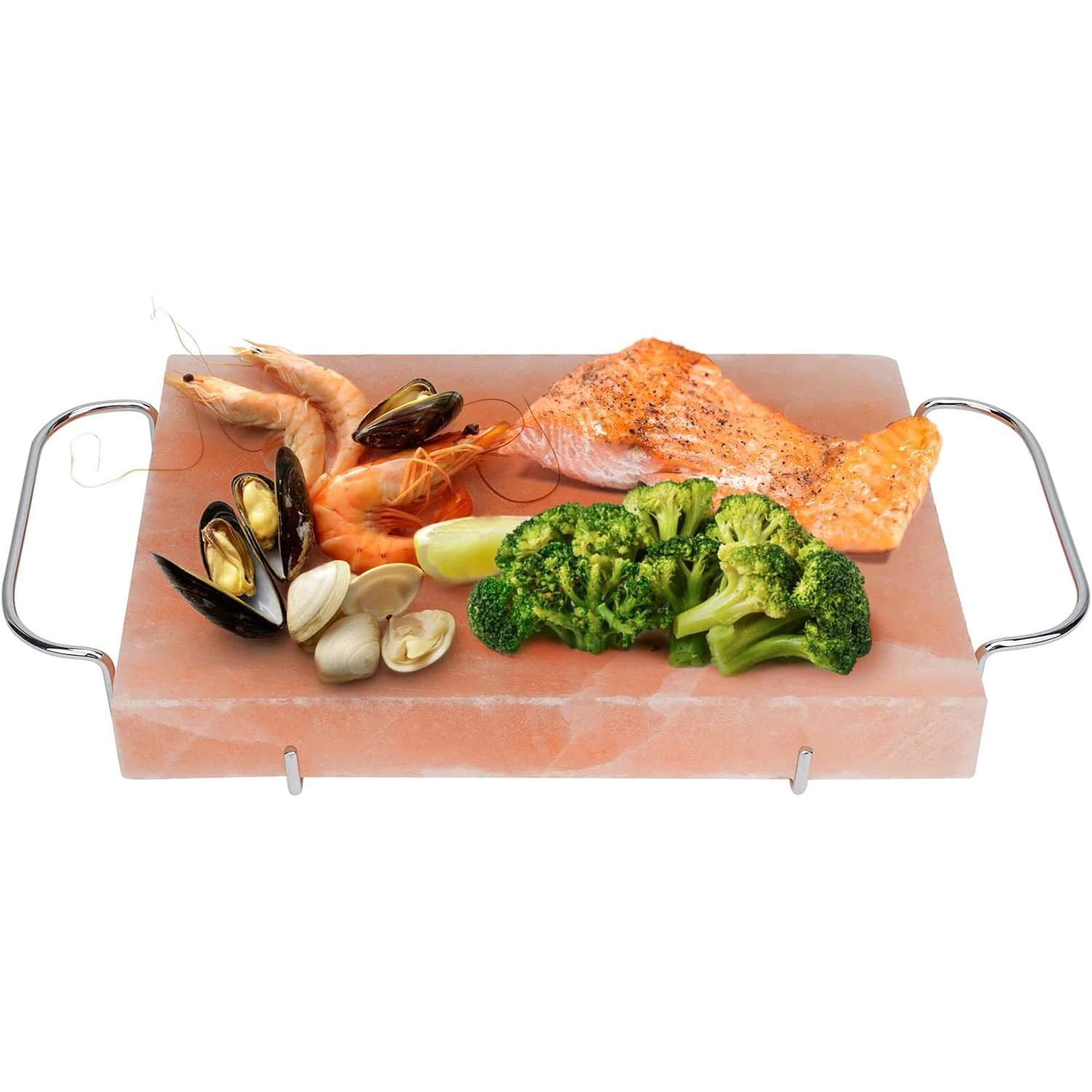 Simple Plate Design Himalayan Salt Cooking Plate with Stove Holder Size 12x8x4 ,8x4x1.8x4x2 Salad Tray Serving Salt Plate