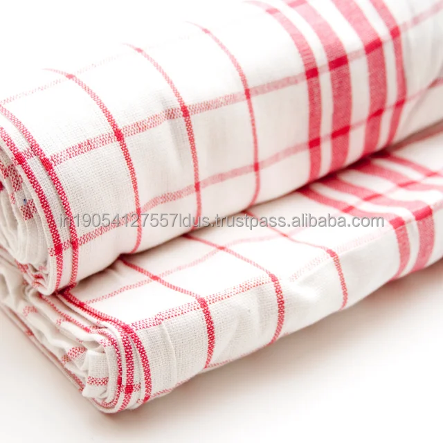 Experience 100% cotton custom wholesale waffle weave yarn-dyed kitchen towels and tea towels, manufactured in India for quality.
