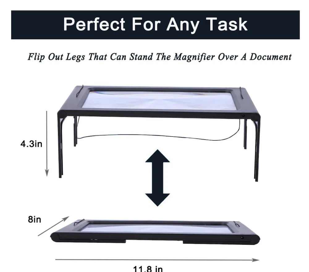 3X Magnifier LED Lighted Illuminated Foldable Desktop Portable with 12 LEDs or 4 LEDs