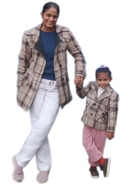 Eli Woolen Coat Set of 2 Recycled Wool for Mom and Kid Winter Down-Filled Smart and Warm Woolen Clothing for Girls