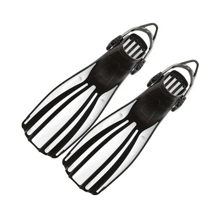 Upgraded New Generation Spring Large Size Buckle Diving Flipper Long Blade Secured Tight Fitting Swimming Fins