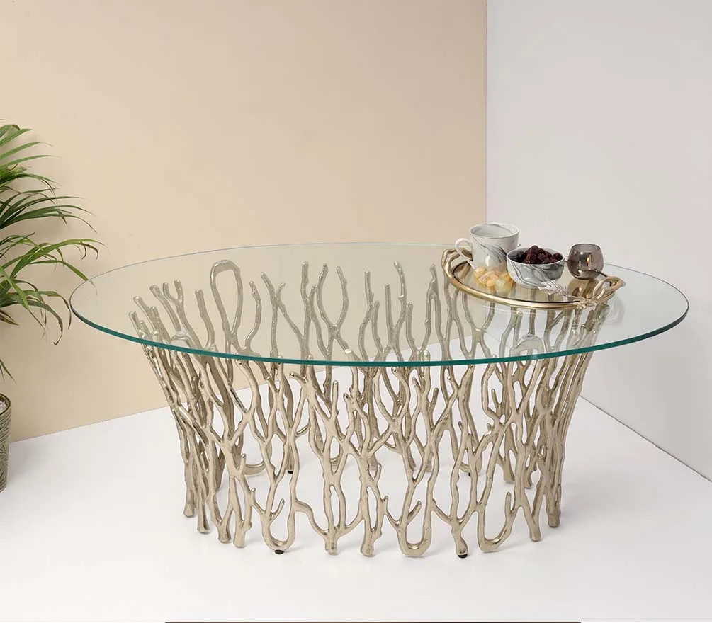 Modern Center Table furniture for home hotel Living Room Bed room Table Gold Stylish design Metal & Glass Furniture coffee Table