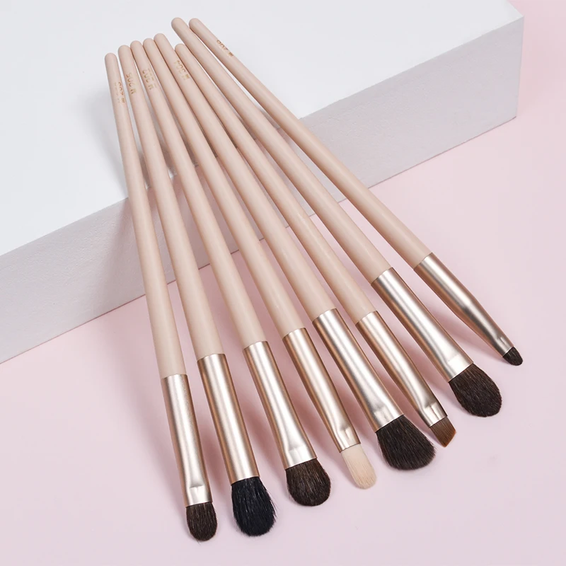 Dongmei pink cute makeup brush set private label vegan synthetic hair wooden handle ladies cosmetic powder contour brush