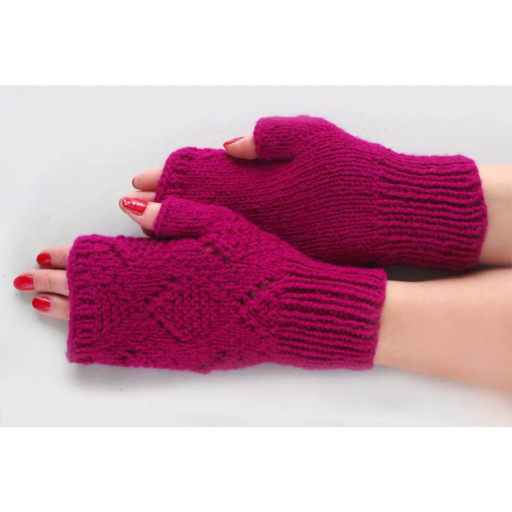 Autumn Winter Women Knit long Gloves Arm Wrist Sleeve Hand Warmer Winter Mittens Fingerless Gloves