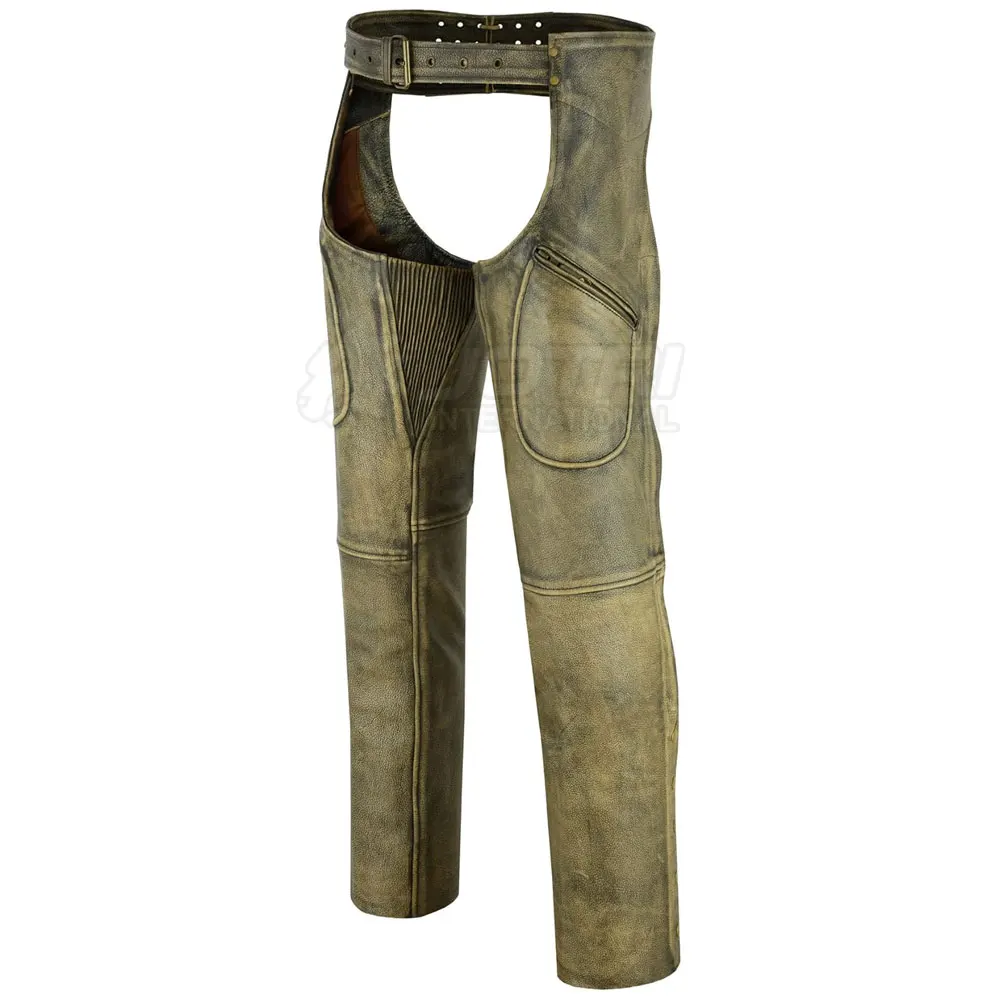 Leather Chaps With Custom Logo Custom Men Mesh Leather Chaps Best Design Breathable Hot Sale Products