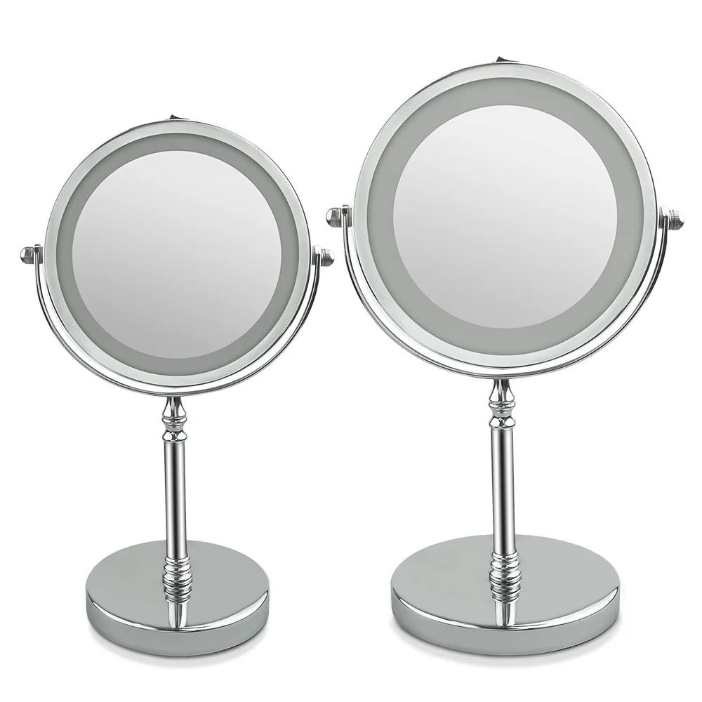 Amazon led magnify vanity mirror with lamp desktop desktop vanity mirror dormitory net red dimming beauty mirror