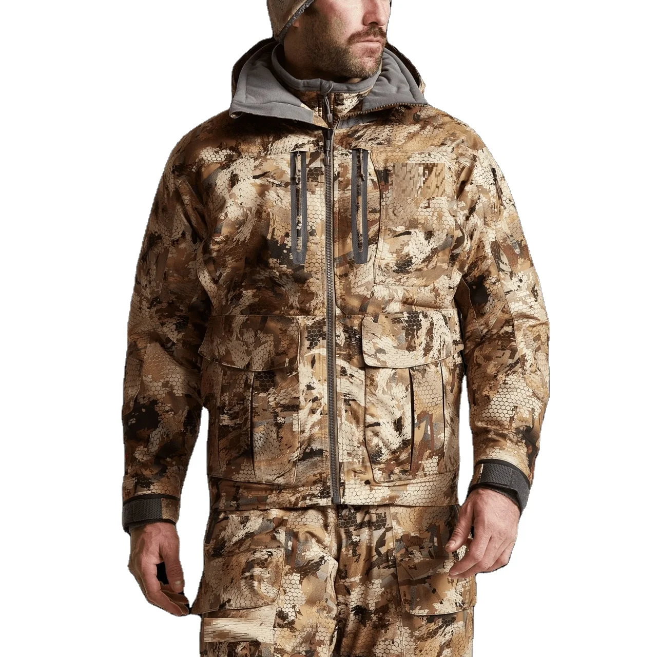 Wholesale Hunting Jacket For Men Outdoor Tree Stands Water Proof Camouflage Custom Size Plus Pockets Jacket For Hunting
