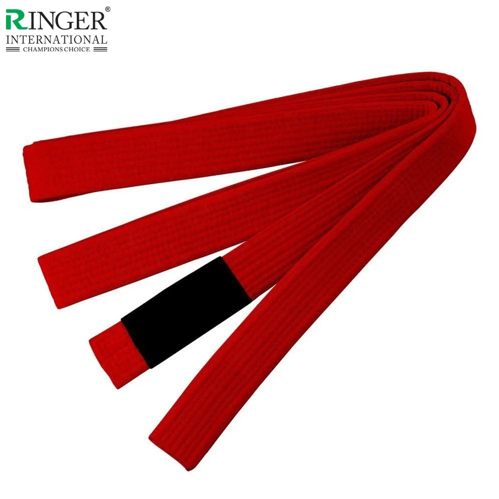 High Quality Custom 160cm - 360cm various colors durable karate belt 100% cotton martial art judo karate taekwondo black belts