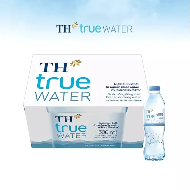 TH true WATER - Purified Water From Nui Tien Ground - 350mlx24 High Technology Pure Bottle Drinking Water