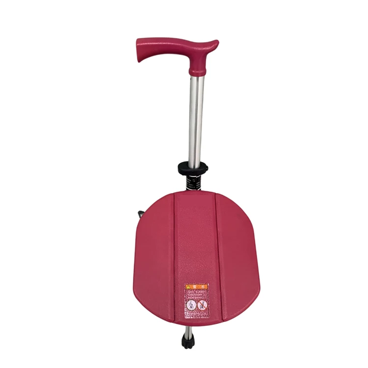Foldable Folding Portable Walking Cane Sticks Stick with Seat For The Elderly Can Sit On Non-slip Stools