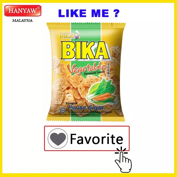 [Malaysia] Fast Shipping + Halal Certified Bika Vegetable Flavoured Snacks ( 10 pcs x 6 Bags x 60g / Ctn )