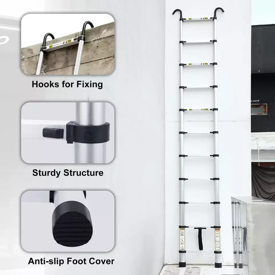 Aluminum Telescopic Articulated Extension Ladders Stair 2.6m 2.9m 3.2m 3.8m 4.1m 4.4m 5m 5.4m 5.8m