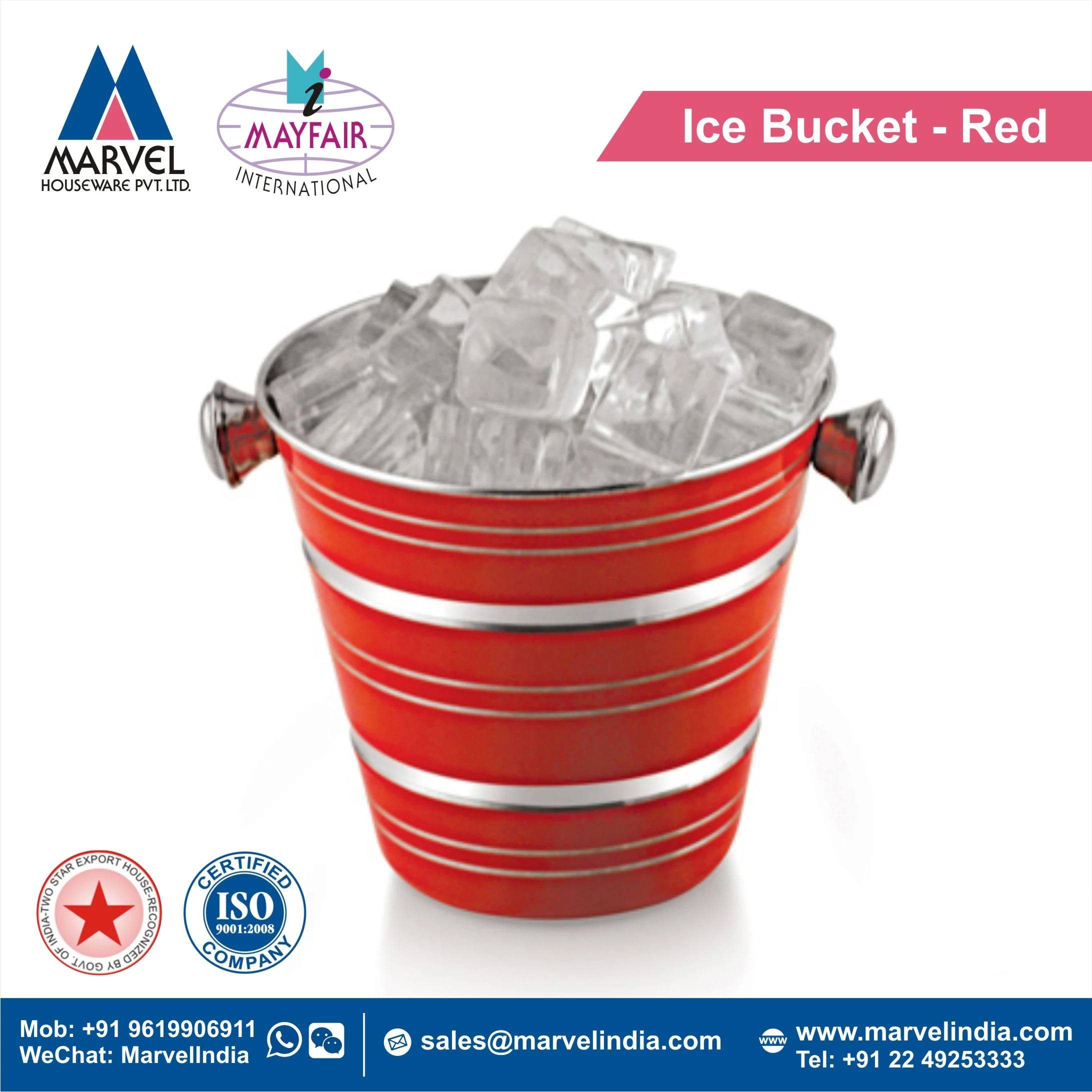 Colorful Mini Size Stainless Steel Metal Ice Storage Bucket At Low Price In India
