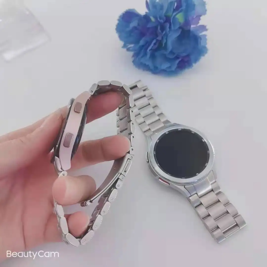 Luxury retrofit kit for Samsung Galaxy Watch4 stainless steel case strap set 40mm 44mm 42mm metal strap