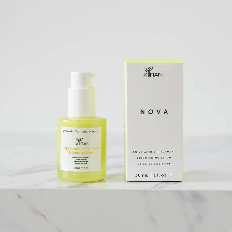Private Label 15% Vitamin C and Turmeric Brightening Serum Face Care Whitening Moisturizing Anti Acne Turmeric Face Serum