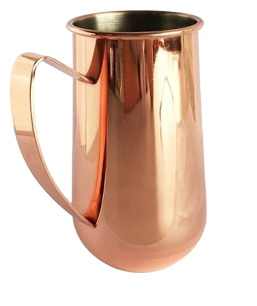 Wholesale Beer Vodka Copper Cup with Handle Classic Mirror Stainless Steel Round Plain Moscow Mule copper cocktail copper  cup
