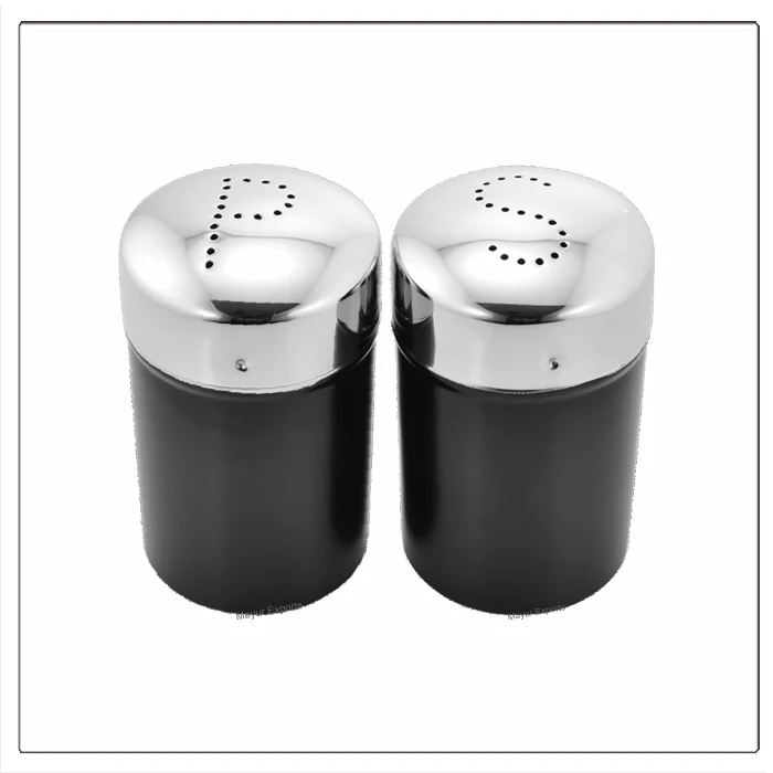Набор шейкеров для соли и перца из нержавеющей стали, черный цвет, набор шейкеров для трав