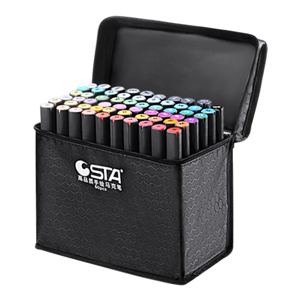 STA 3203  - 30/40/60/80/80/128 colours double head alcohol based permanent waterproof art marker pen set