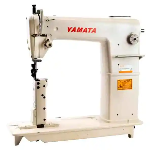 BEST PRICE Yamata FY810 Heavy Duty Single Needle Post Bed Drop Feed Sewing Machine with Table and Servo Motor