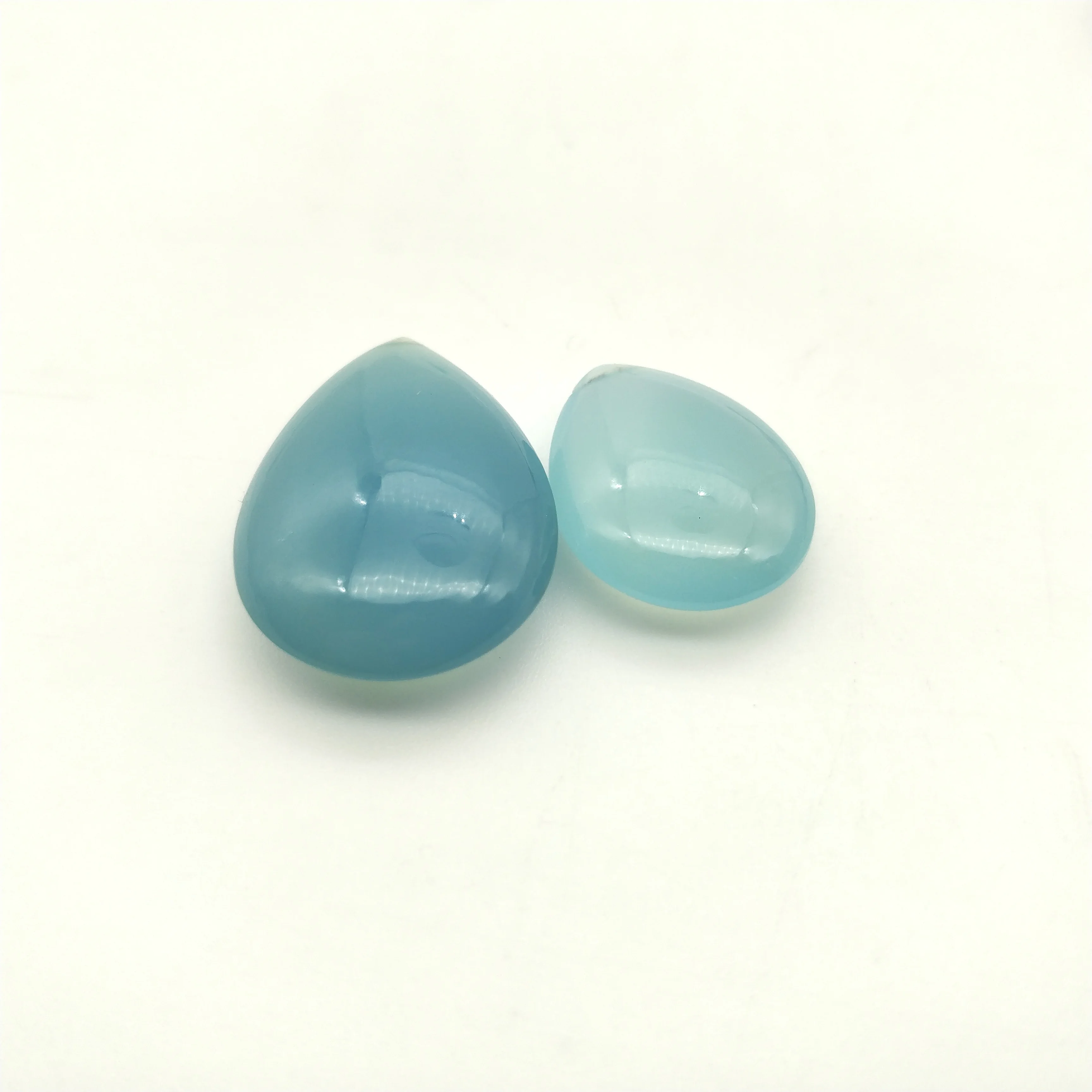 Natural Blue Chalcedony Flatback Cabochon Stone In Blue Gemstone Loose Gemstone Best Price From India