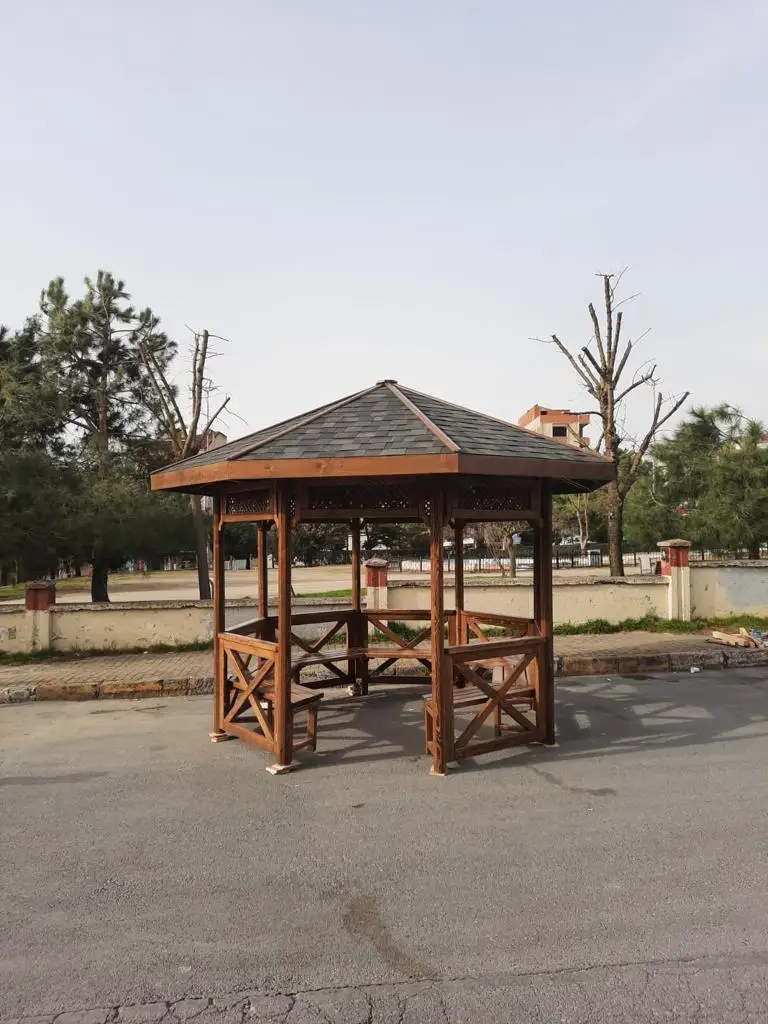 Made in Turkey! High quality outdoor gazebos from pine  or beech tree with roof having long life made in Turkiye iroko gazebos