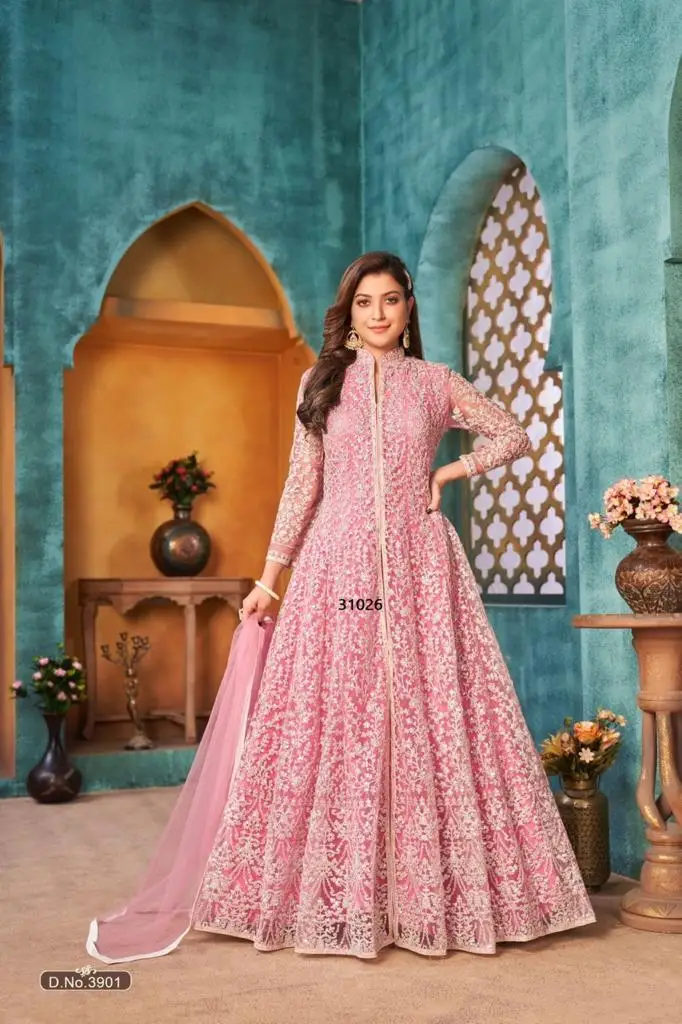 Original Retro Wedding Wear Long Gown elegant long sleeve printed chiffon wedding gowns Pakistani Salwar Kameez women dress