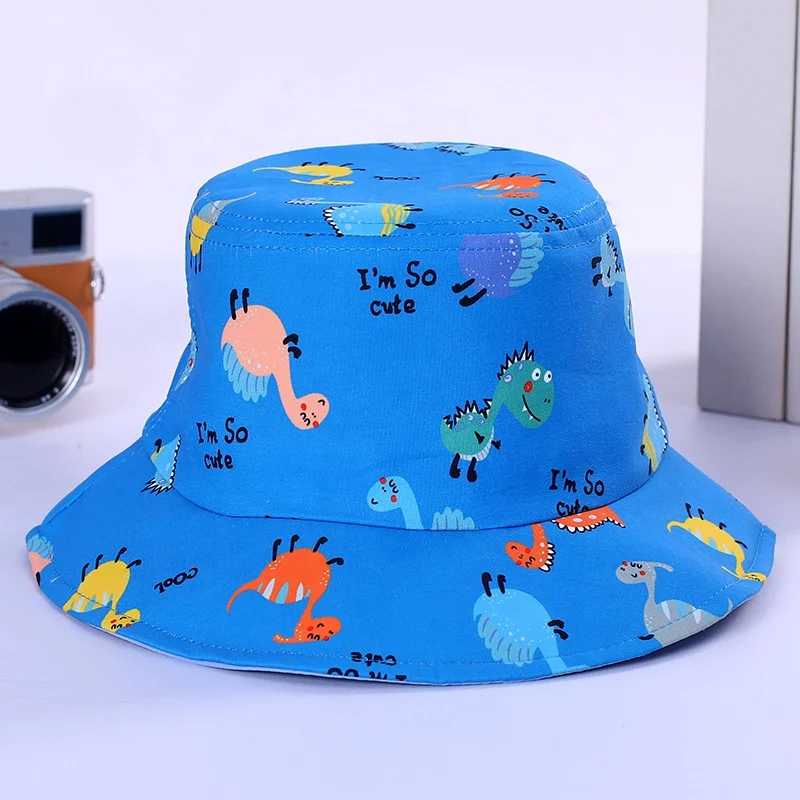 Outdoor Beach Sun Cap Kids Cotton Printing LOGO Plain Fisherman Hat Custom Embroidery Bulk kids Bucket Hat